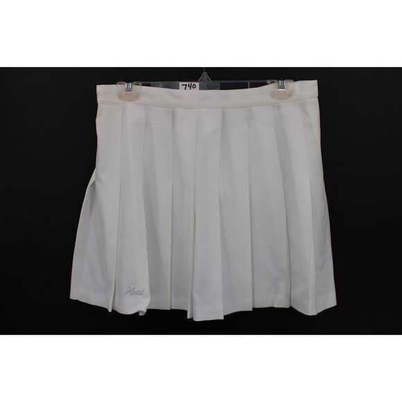 VTG Head Sport White Polyester Tennis Schoolgirl Pleated Mini Skirt 16 HTF EC - Picture 1 of 9